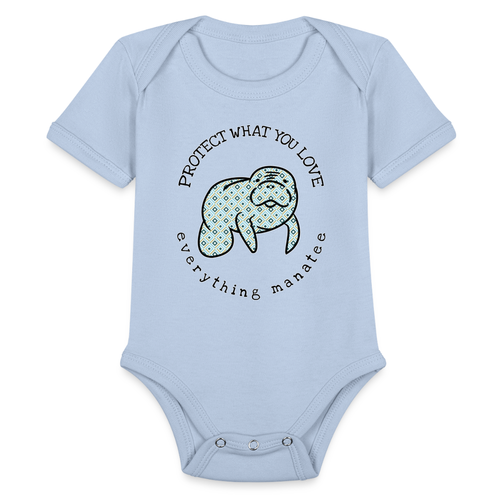 Diamond Pattern Manatee Organic Onesie | Baby - sky