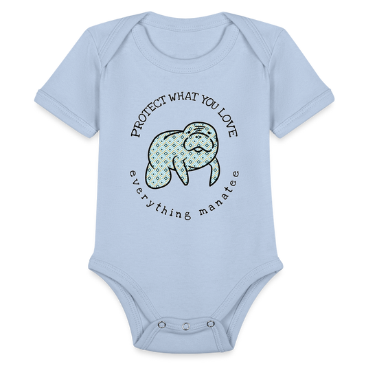 Diamond Pattern Manatee Organic Onesie | Baby - sky
