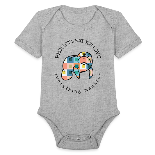 Block Pattern Manatee Organic Onesie | Baby - heather grey
