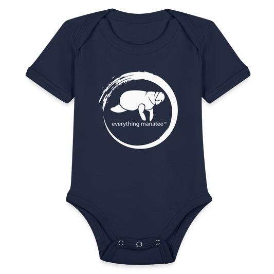 Manatee Wave Organic Onesie | Baby - dark navy
