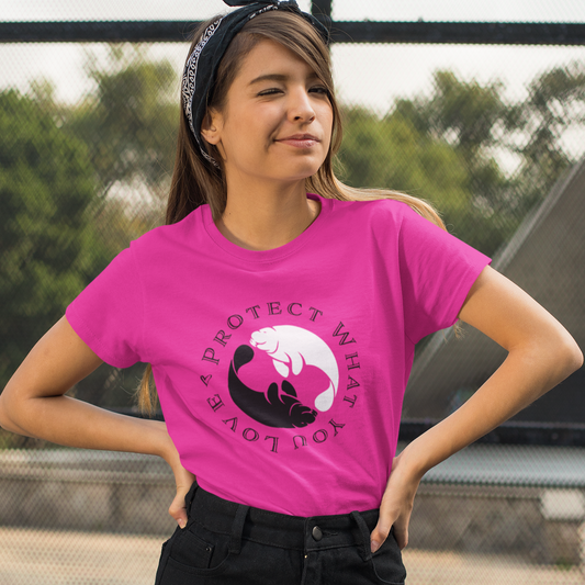 Black & White Twin Manatees Relaxed T-Shirt | Womens