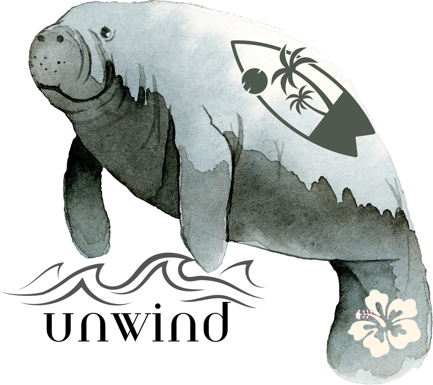 Unwind Tropical Manatee Hoodie | Unisex