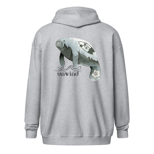 Unwind Manatee heavy blend zip hoodie | Mens