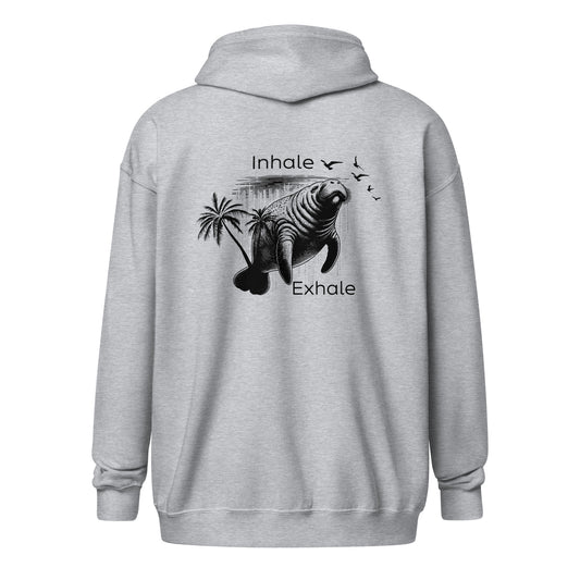 Inhale & Exhale Manatee Heavy Blend Zip Hoodie | Unisex