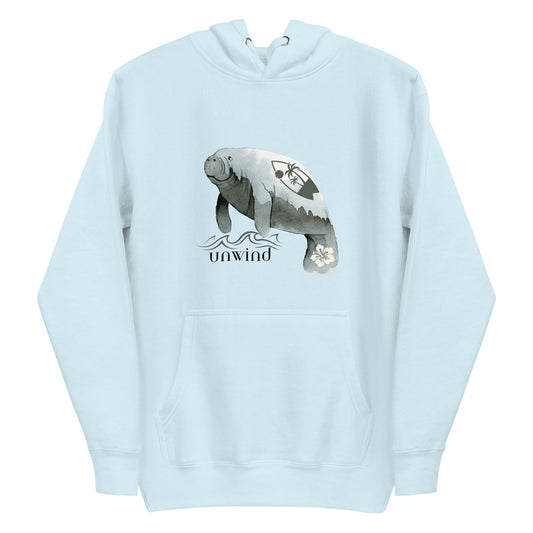 Unwind Tropical Manatee Hoodie | Unisex