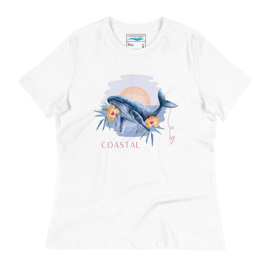 Coastal Sunset Whale Cotton T-Shirt | Womens