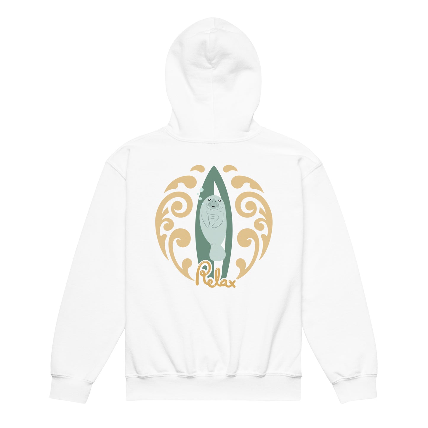 Relax & Surf Manatee Heavy Blend Hoodie | Youth