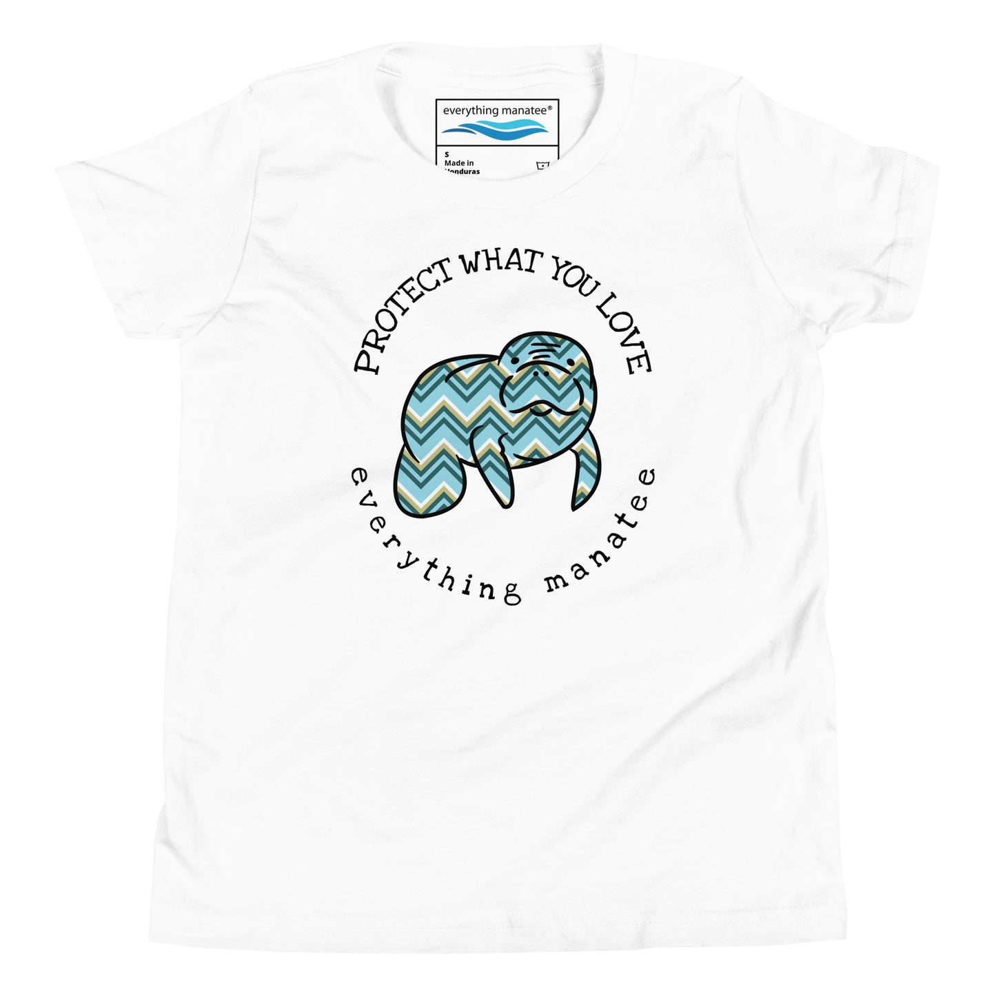 Waves of Love Manatee Youth T-Shirt | Protect What You Love Collection