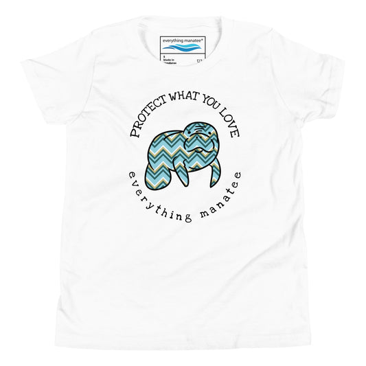 Waves of Love Manatee Youth T-Shirt | Protect What You Love Collection