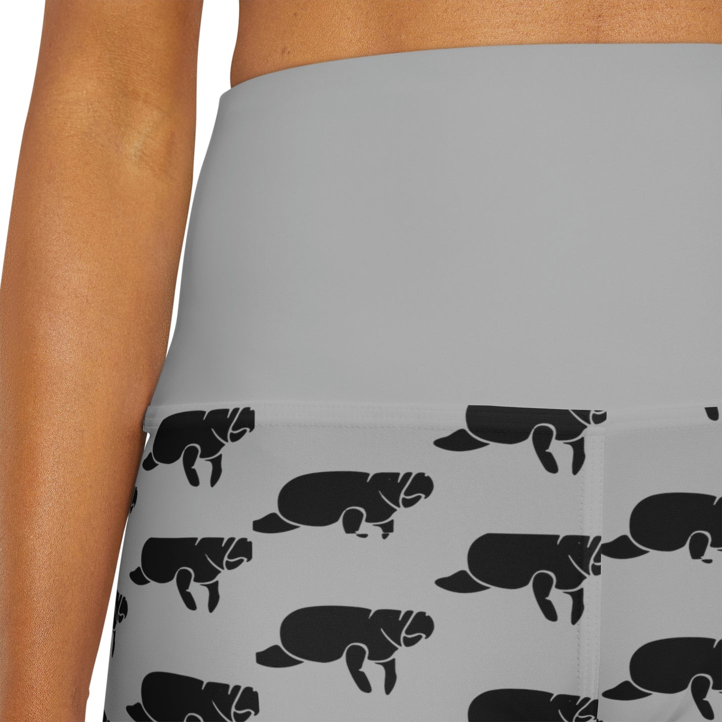 Manatee Print High Waisted Yoga Shorts | Womens