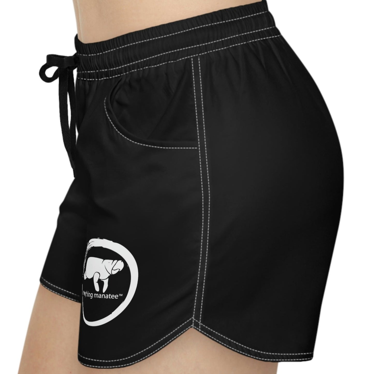 Black Manatee Wave Shorts | Womens