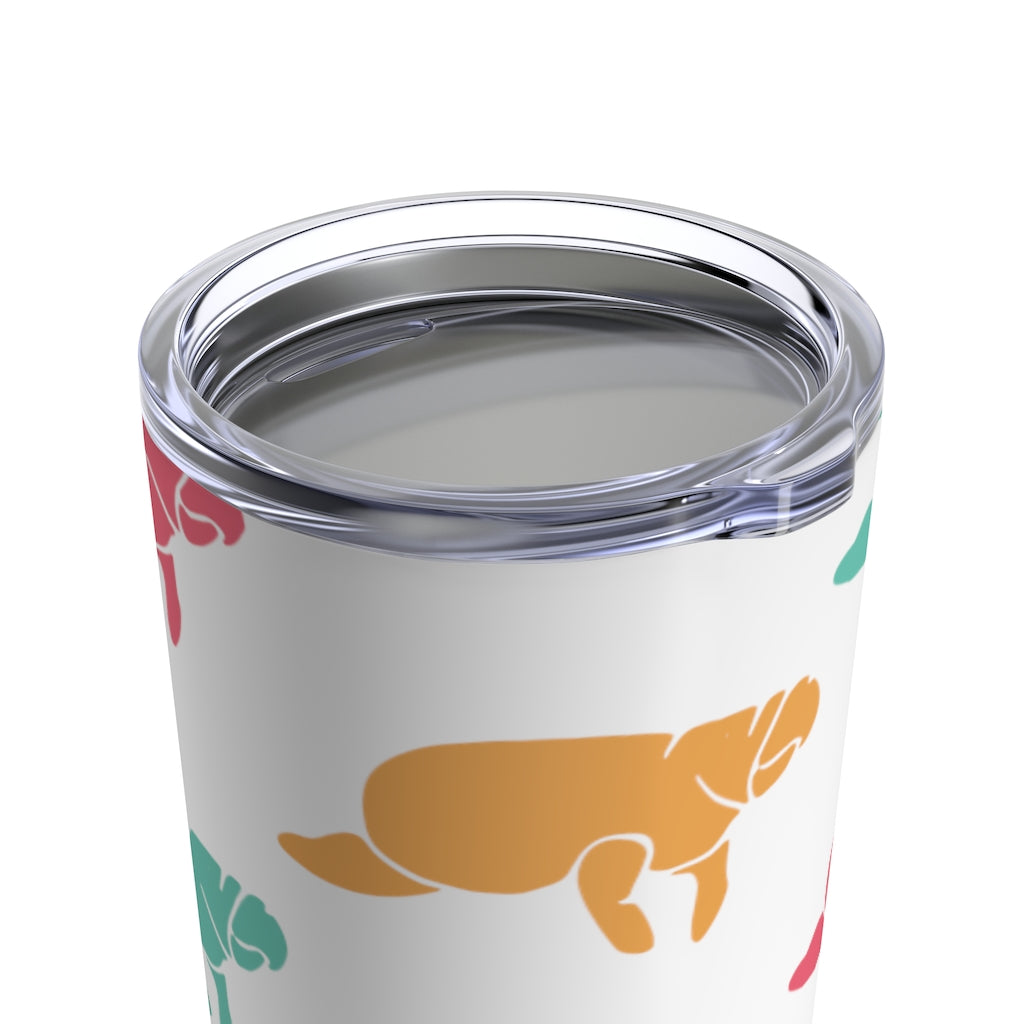 Multi-Colored Manatee Print Tumbler 20oz