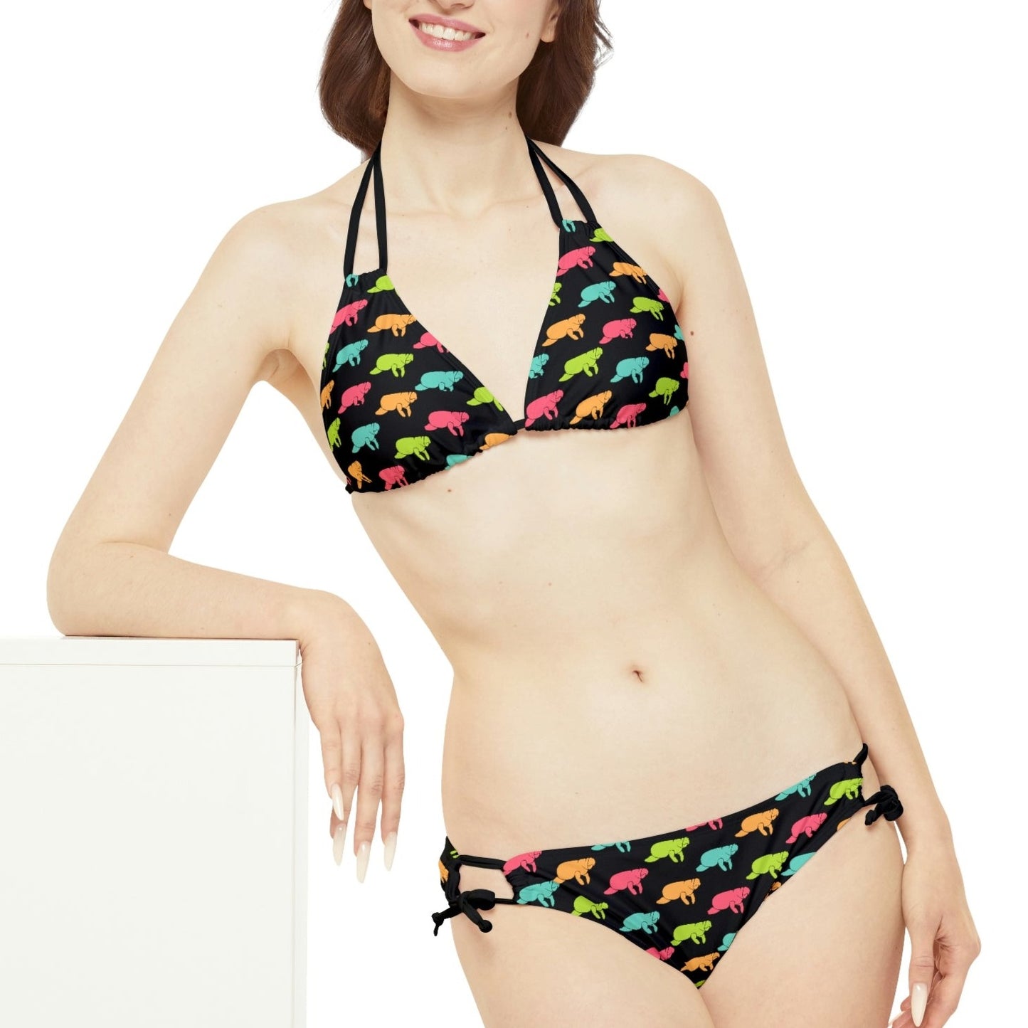 Manatee Print Strappy Bikini Set | Womens