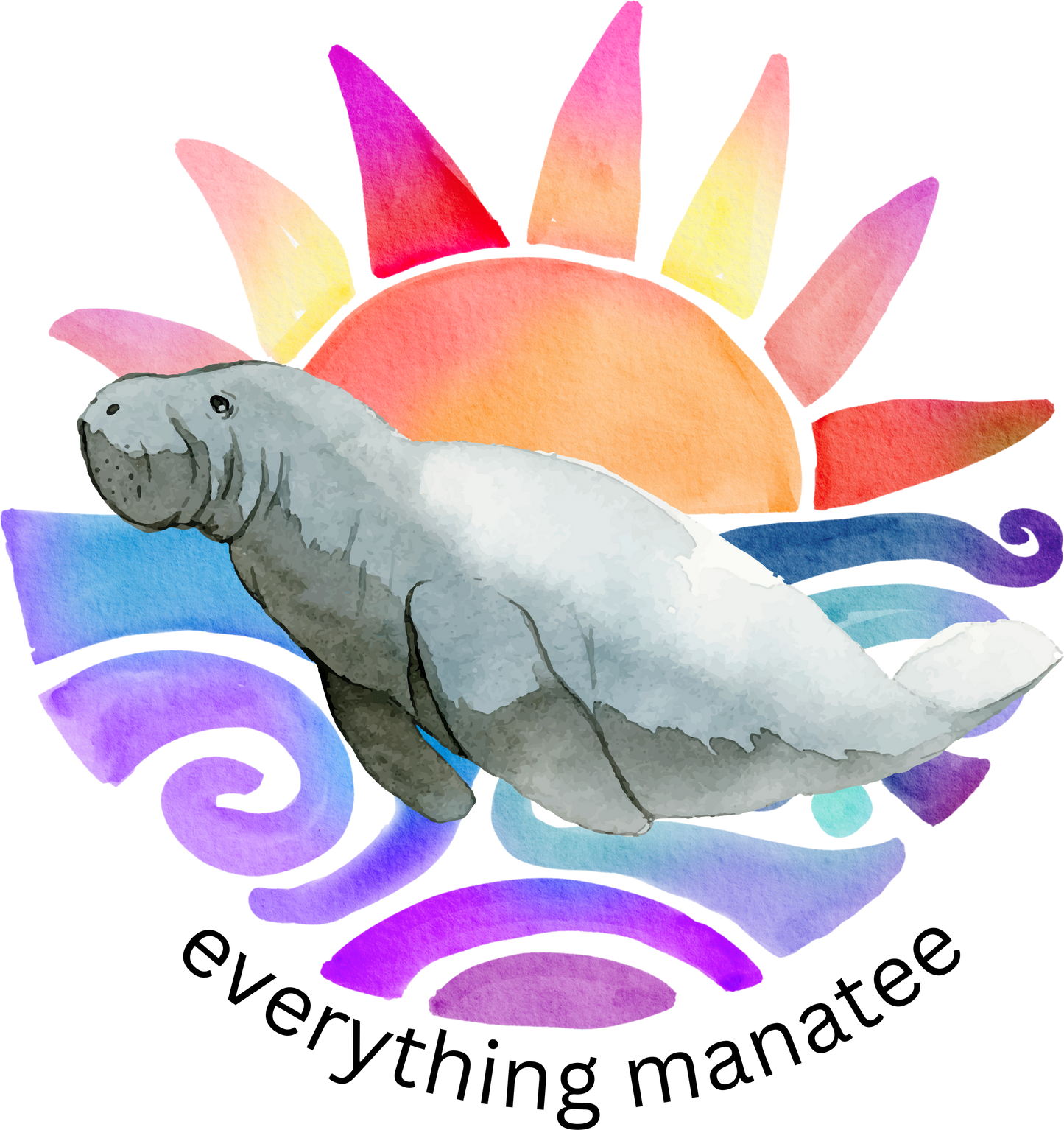 Sunrise Manatee Sweatshirt Youth | The Watercolor Collection