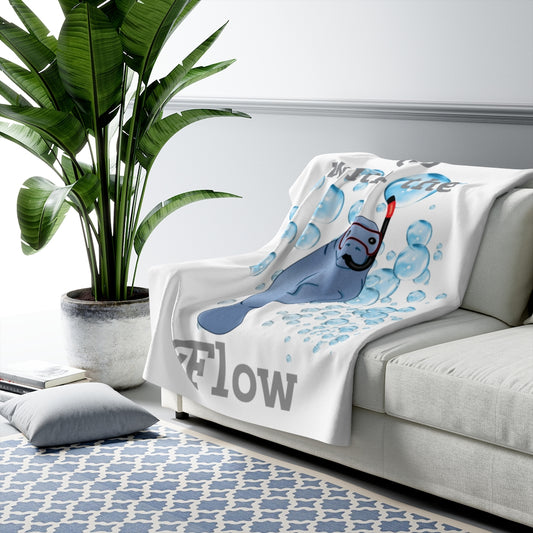 Snorkel Manatee Sherpa Fleece Blanket