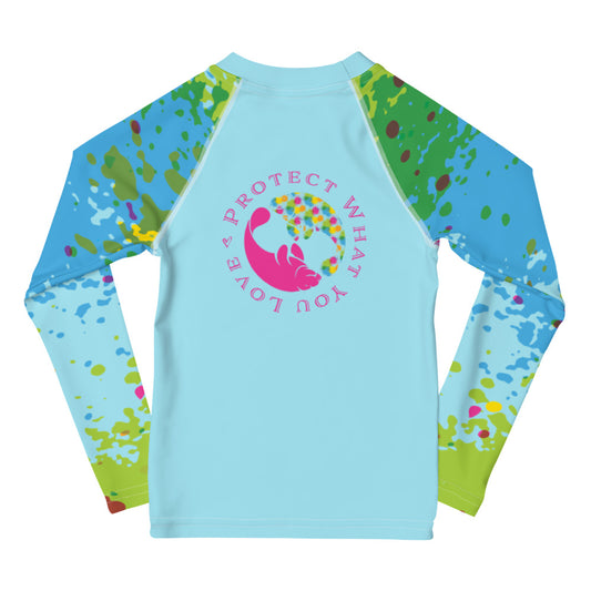 Rainbow Splatter Long Sleeve Rash Guard | Toddler