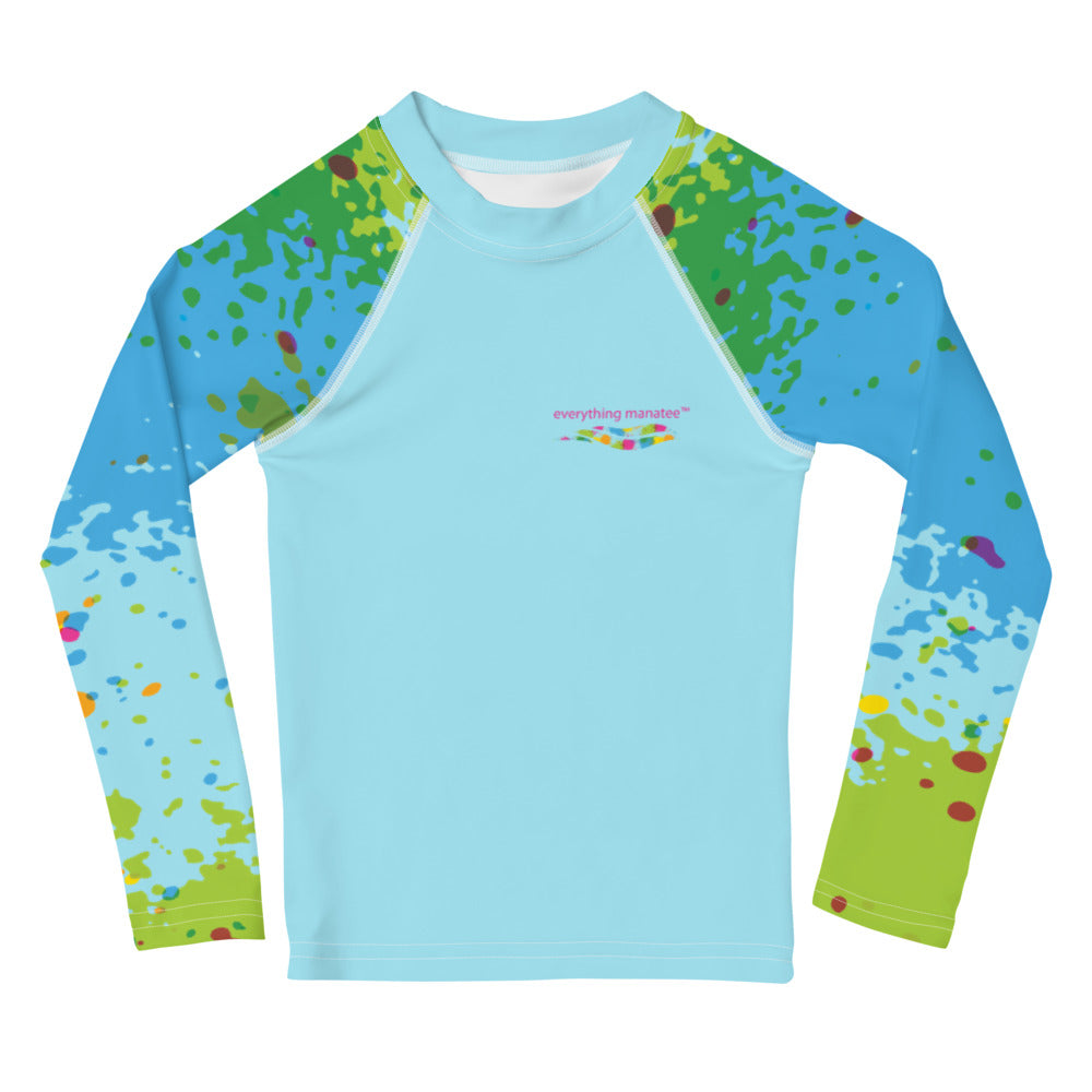 Rainbow Splatter Long Sleeve Rash Guard | Toddler