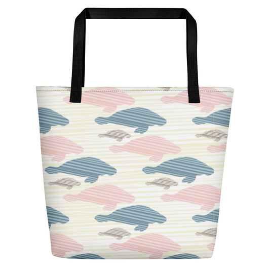 Coastal Manatee Print Beach Bag | Bags