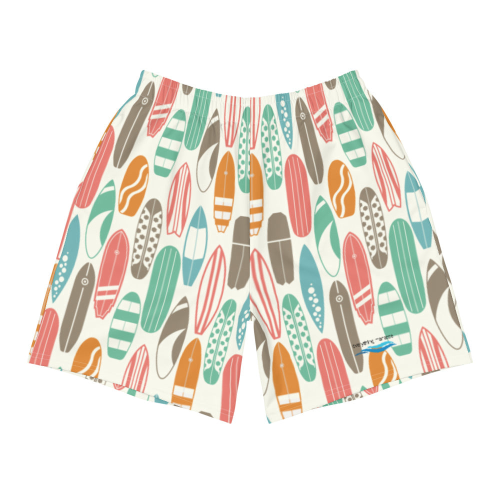 Vintage Surf Boards Men's Athletic Long Shorts | Mens