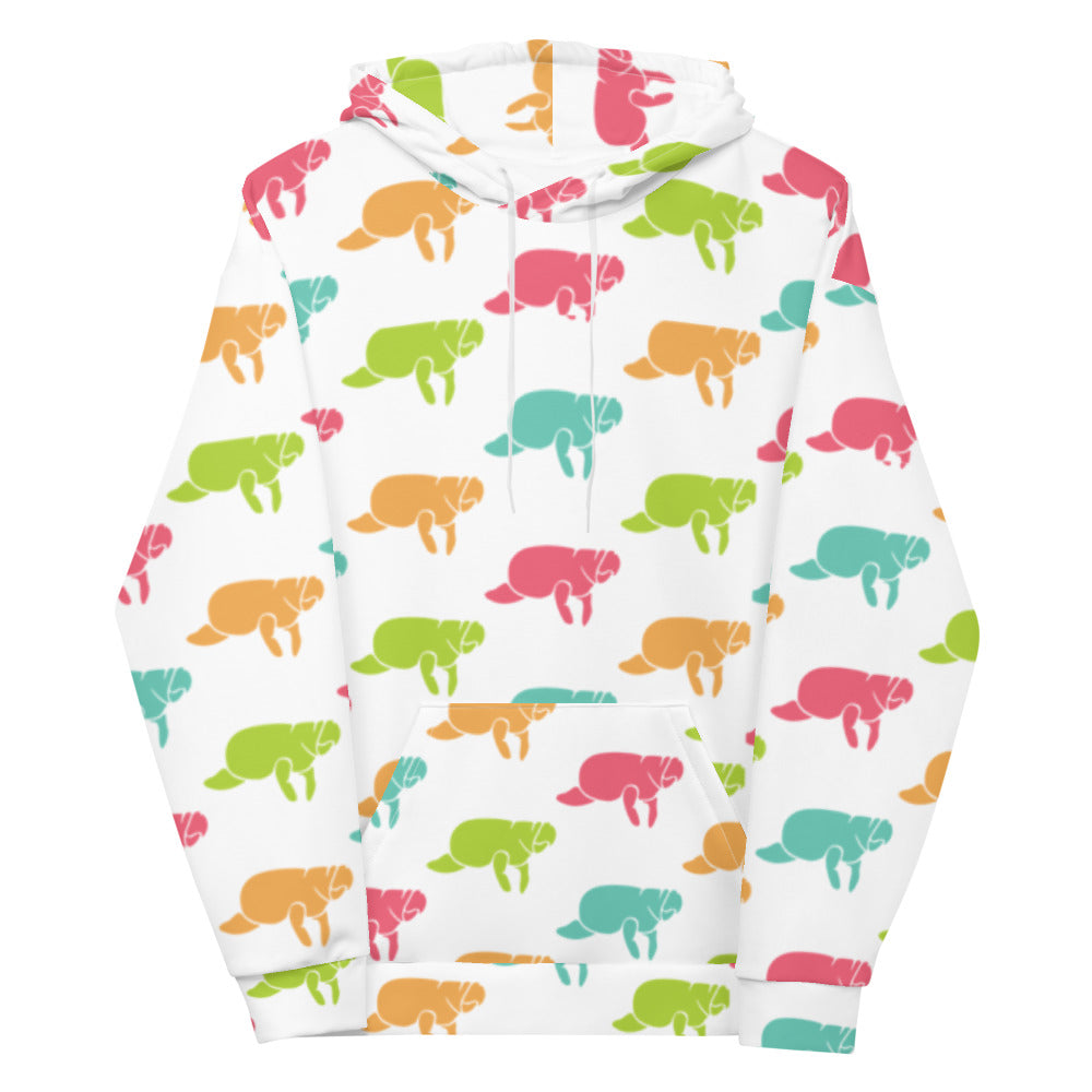 Multi-Colored Manatee Print Hoodie | Womens