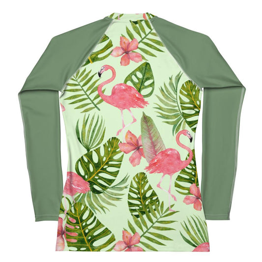 Flamingo Print Long-Sleeve Rash Guard | Women