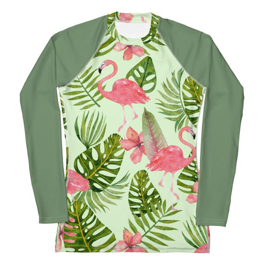 Flamingo Print Long-Sleeve Rash Guard | Women