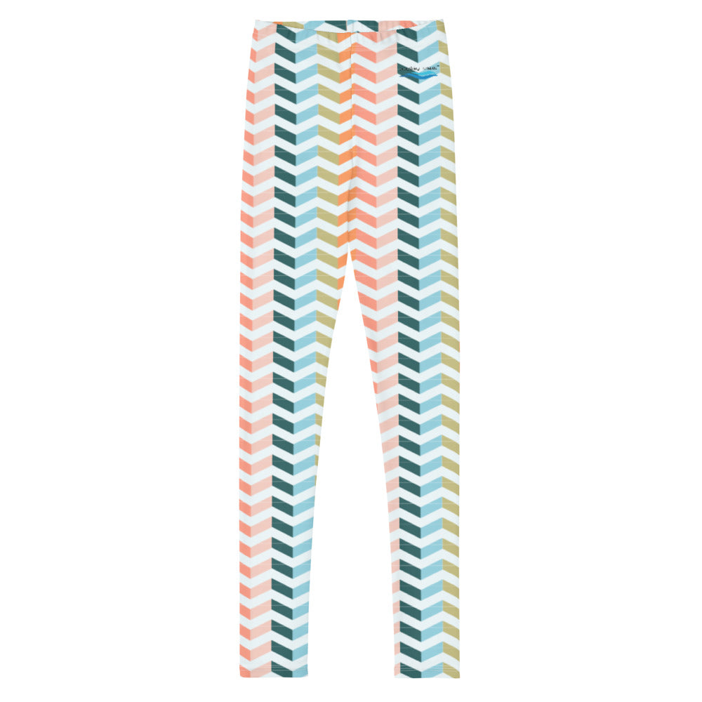 Vibrant Zig-Zag Pattern Leggings | Youth