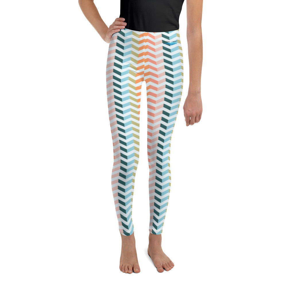 Vibrant Zig-Zag Pattern Leggings | Youth