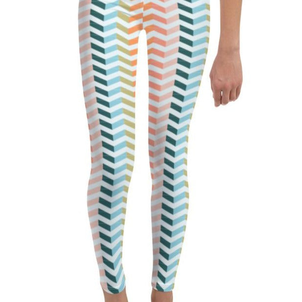 Vibrant Zig-Zag Pattern Leggings | Youth
