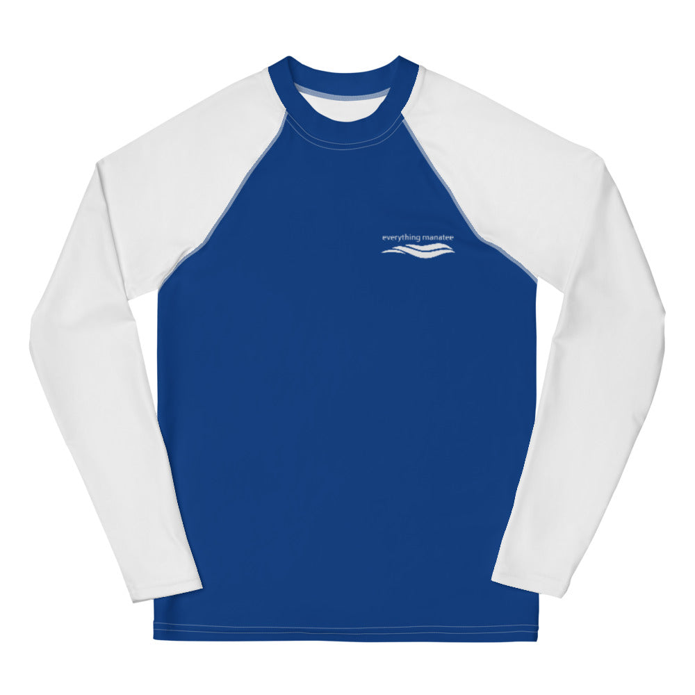 Manatee Wave Blue Long Sleeve Rash Guard | Youth