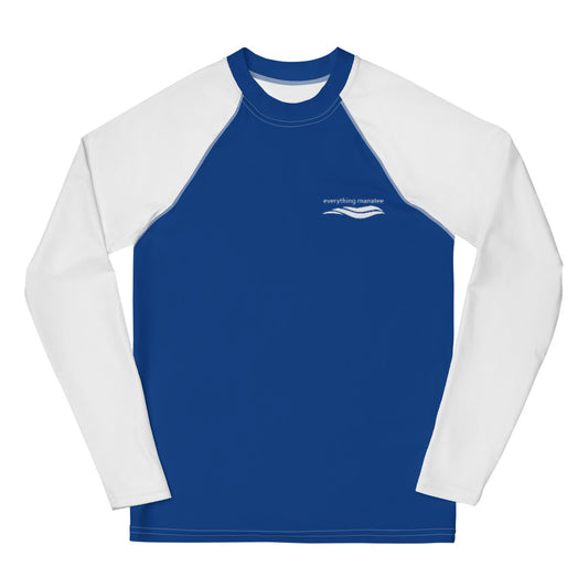 Manatee Wave Blue Long Sleeve Rash Guard | Youth