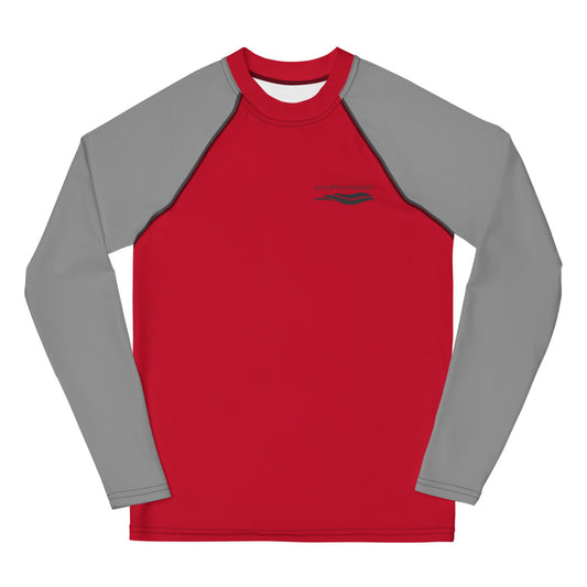 Crimson Red Manatee Long Sleeve Rash Guard | Youth
