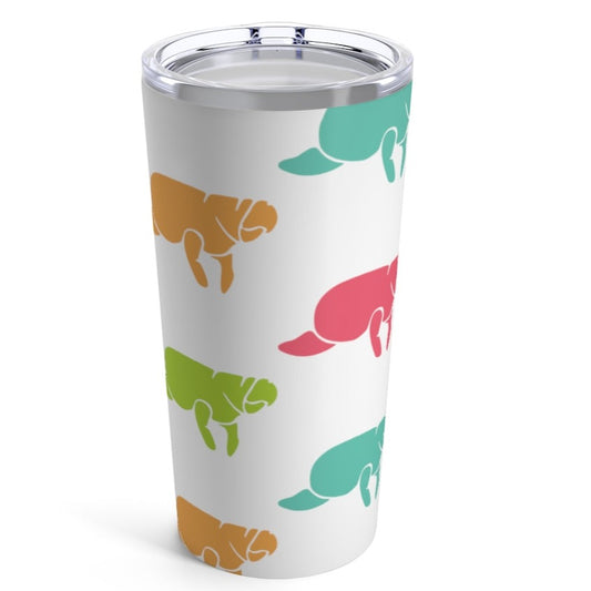 Multi-Colored Manatee Print Tumbler 20oz