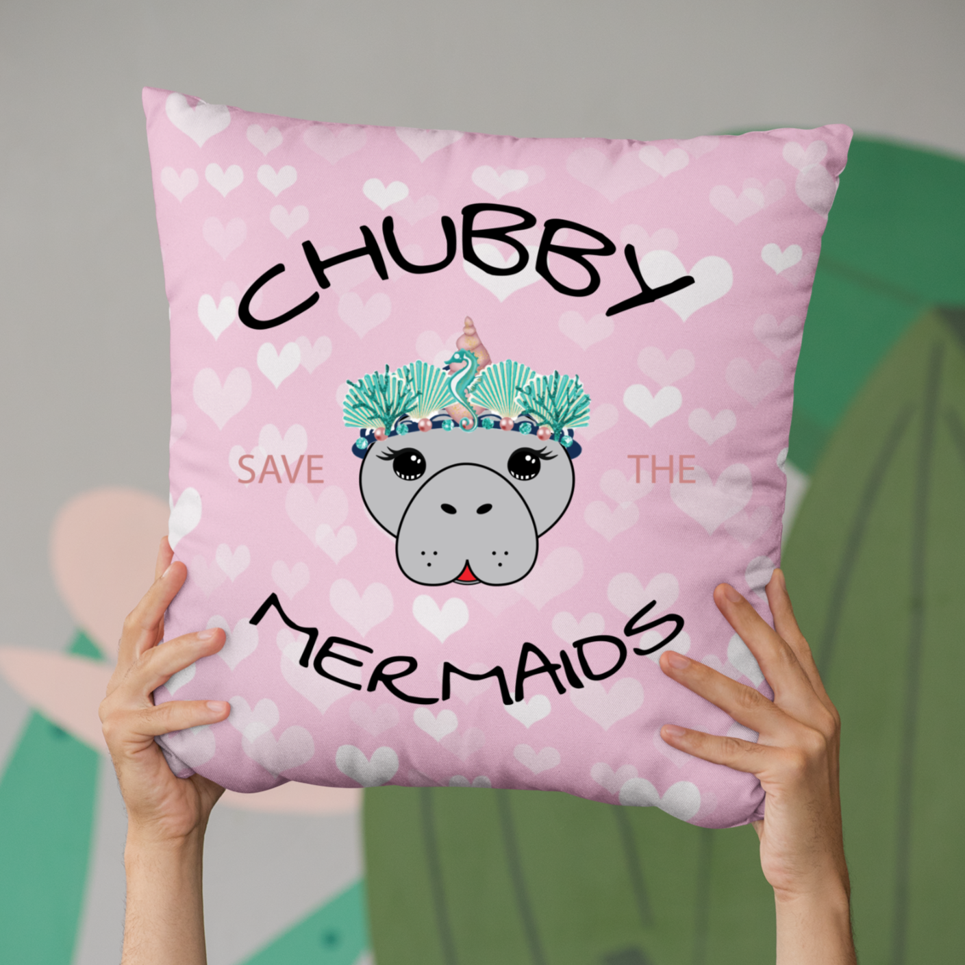 Chubby Mermaids Manatee Premium Pillow