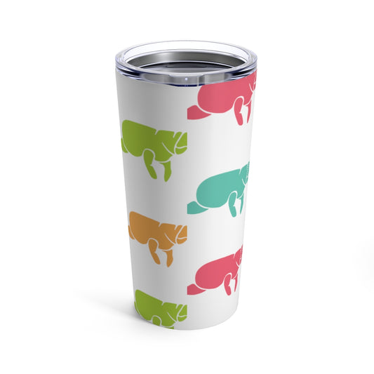 Multi-Colored Manatee Print Tumbler 20oz