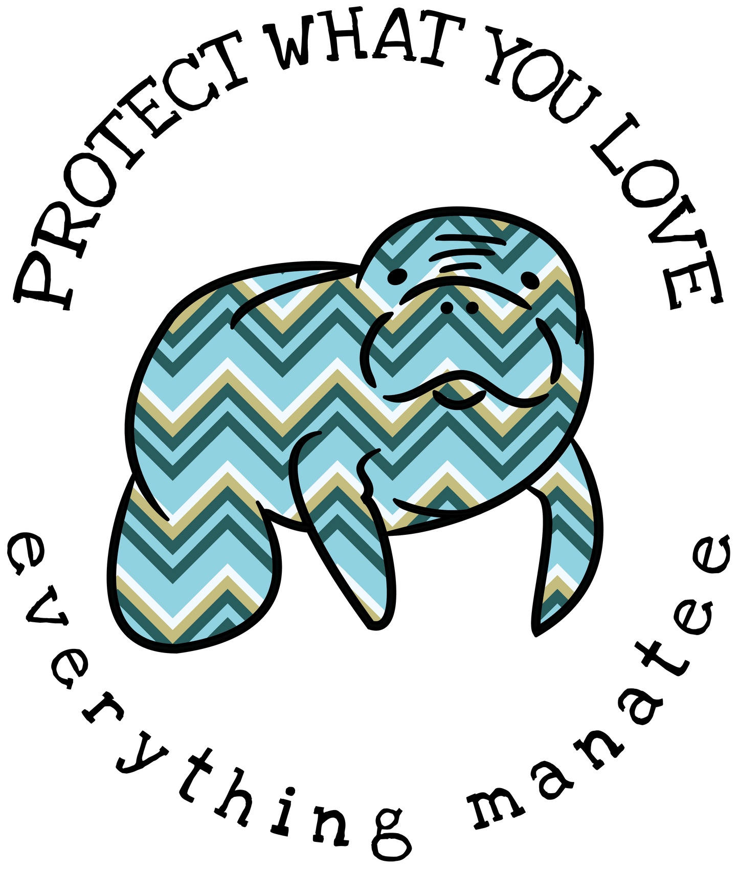 Chevron Print Manatee Hoodie | Toddler