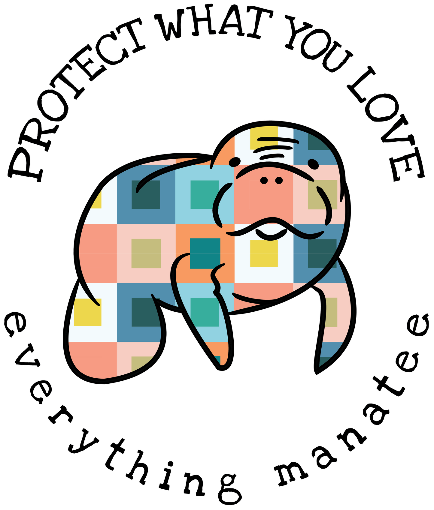 Block Pattern Manatee T-Shirt | Toddler