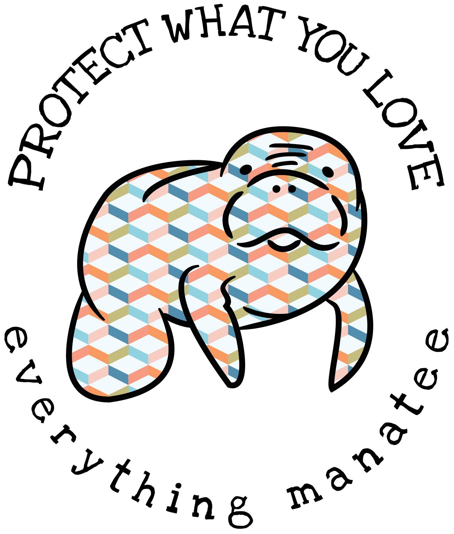 Honeycomb Print Manatee Hoodie | Toddler
