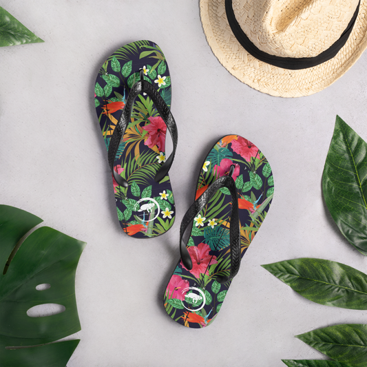 Hawaiian Floral Flip-Flops