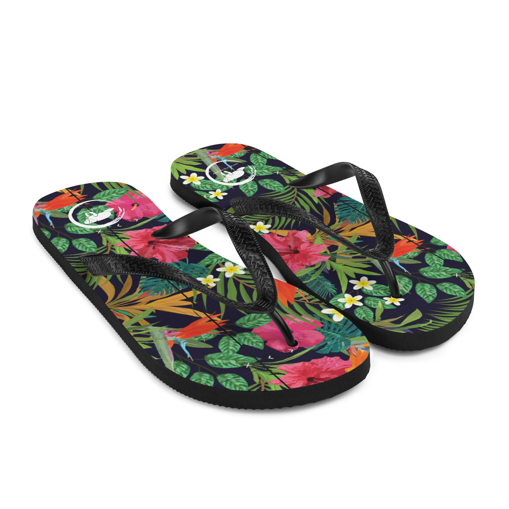 Hawaiian Floral Flip-Flops