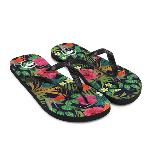 Hawaiian Floral Flip-Flops