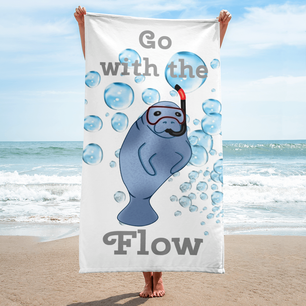 Go With the Flow Manatee Towel