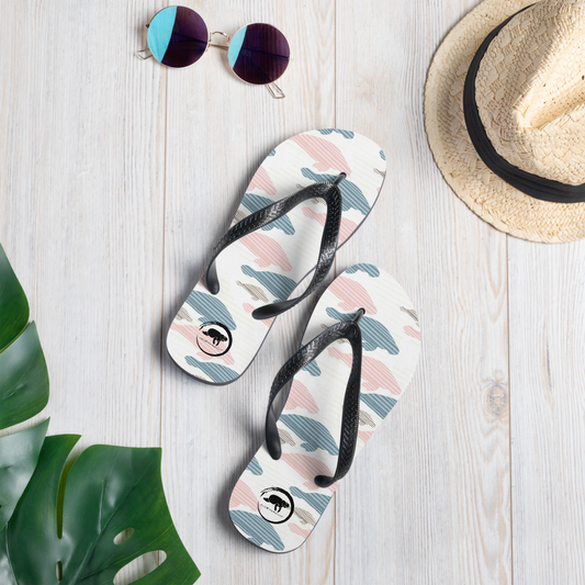 Pastel Manatee Print Flip-Flops