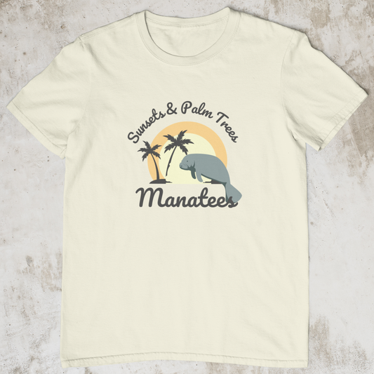 Sunsets, Palm Trees, and Manatees Relaxed T-Shirt | Womens