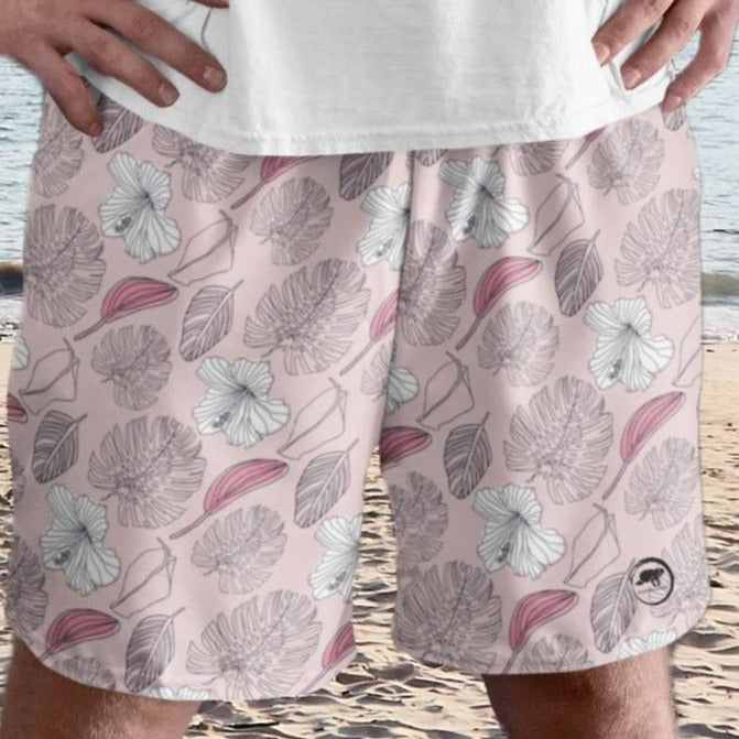 Tropical Pink Men's Athletic Long Shorts | Mens