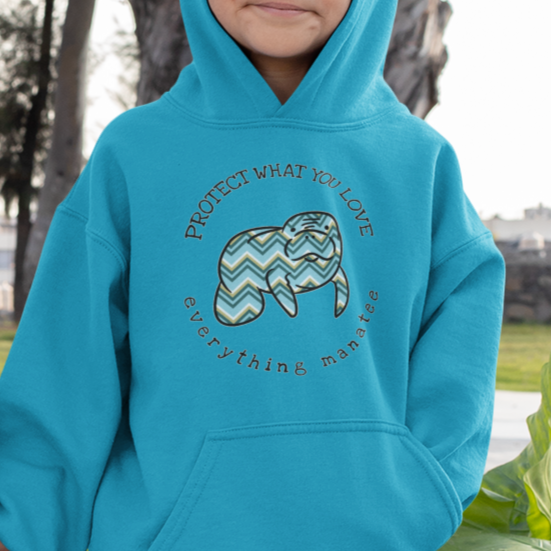 Chevron Print Manatee Hoodie | Toddler