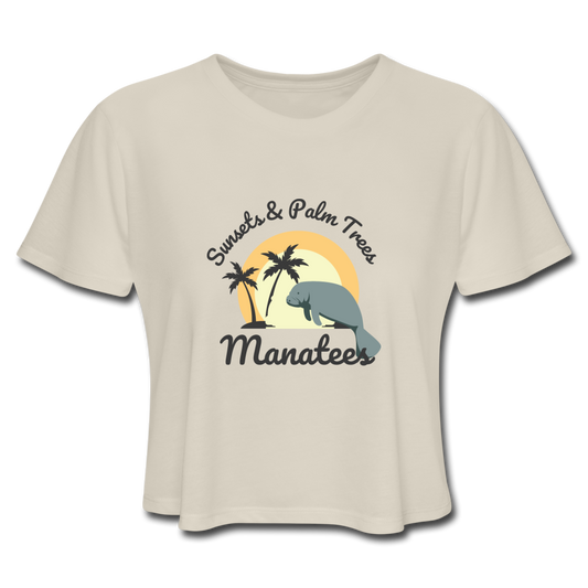 Sunsets & Palm Trees Manatee Crop Top | Womens - dust