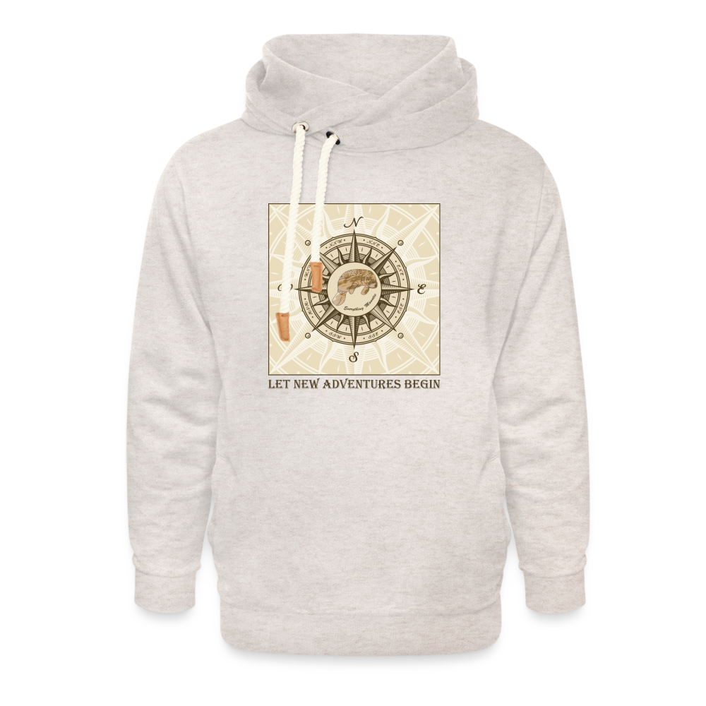 Manatee Shawl Collar Hoodie | Mens - heather oatmeal