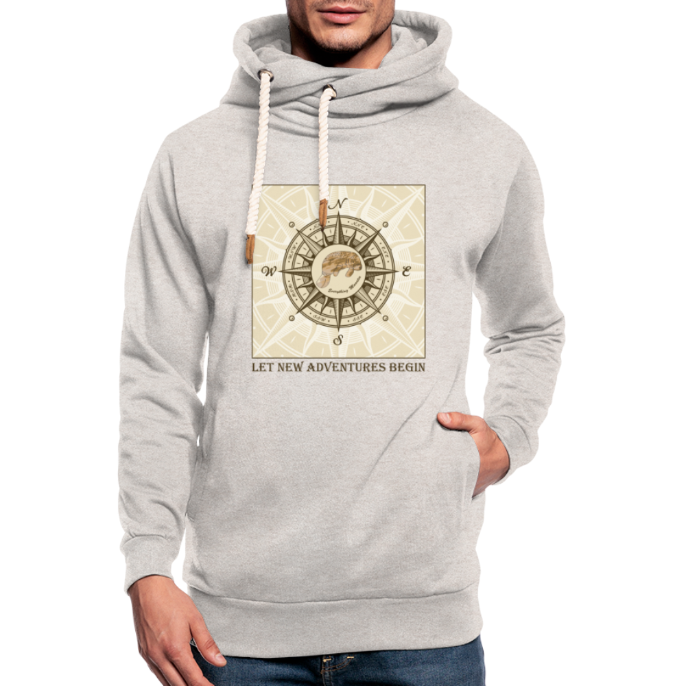 Manatee Shawl Collar Hoodie | Mens - heather oatmeal