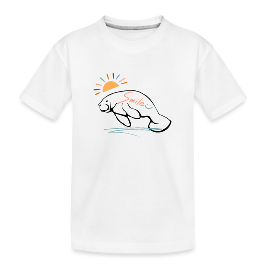 Smile Manatee Premium Organic T-Shirt | Youth - white